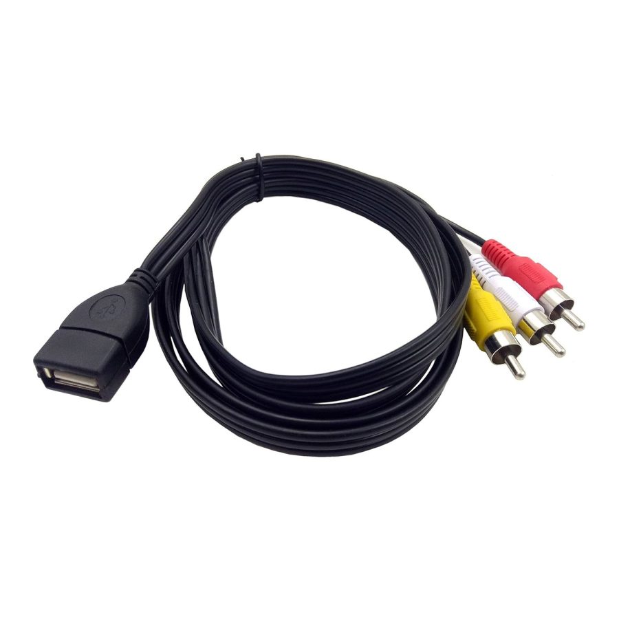 Usb To 3Rca Cable, 5 Feet/1.5M Usb 2.0 Female To 3 Rca Male Jack Splitter Audio