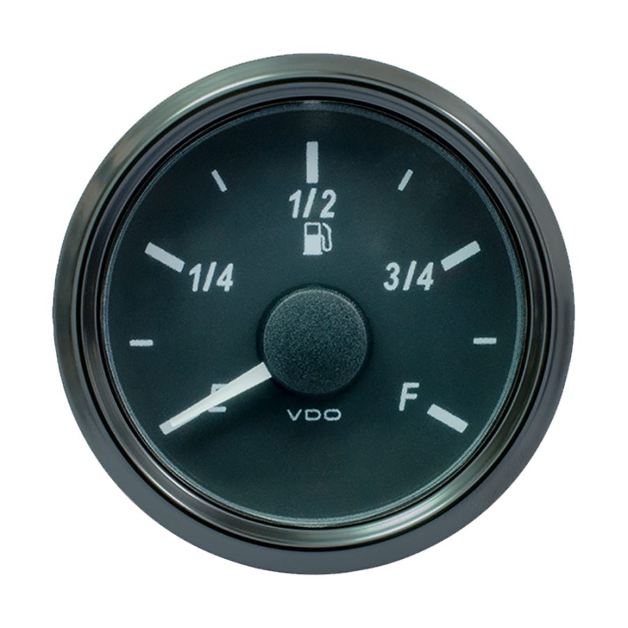 VDO A2C3833120030 SINGLEVIU 52MM (2-1/16 INCH) FUEL LEVEL GAUGE - E/F SCALE - 0-180 OHM