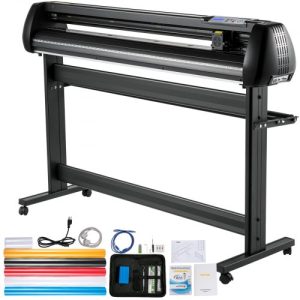 VEVOR Vinyl Cutter, 53inch Vinyl Cutter Plotter with Stand, Adjustable Speed Force for Sign Making Vinyl Plotter, SignMaster Software Vinyl Tape Tools Vinyl Printer Available with COM/USB