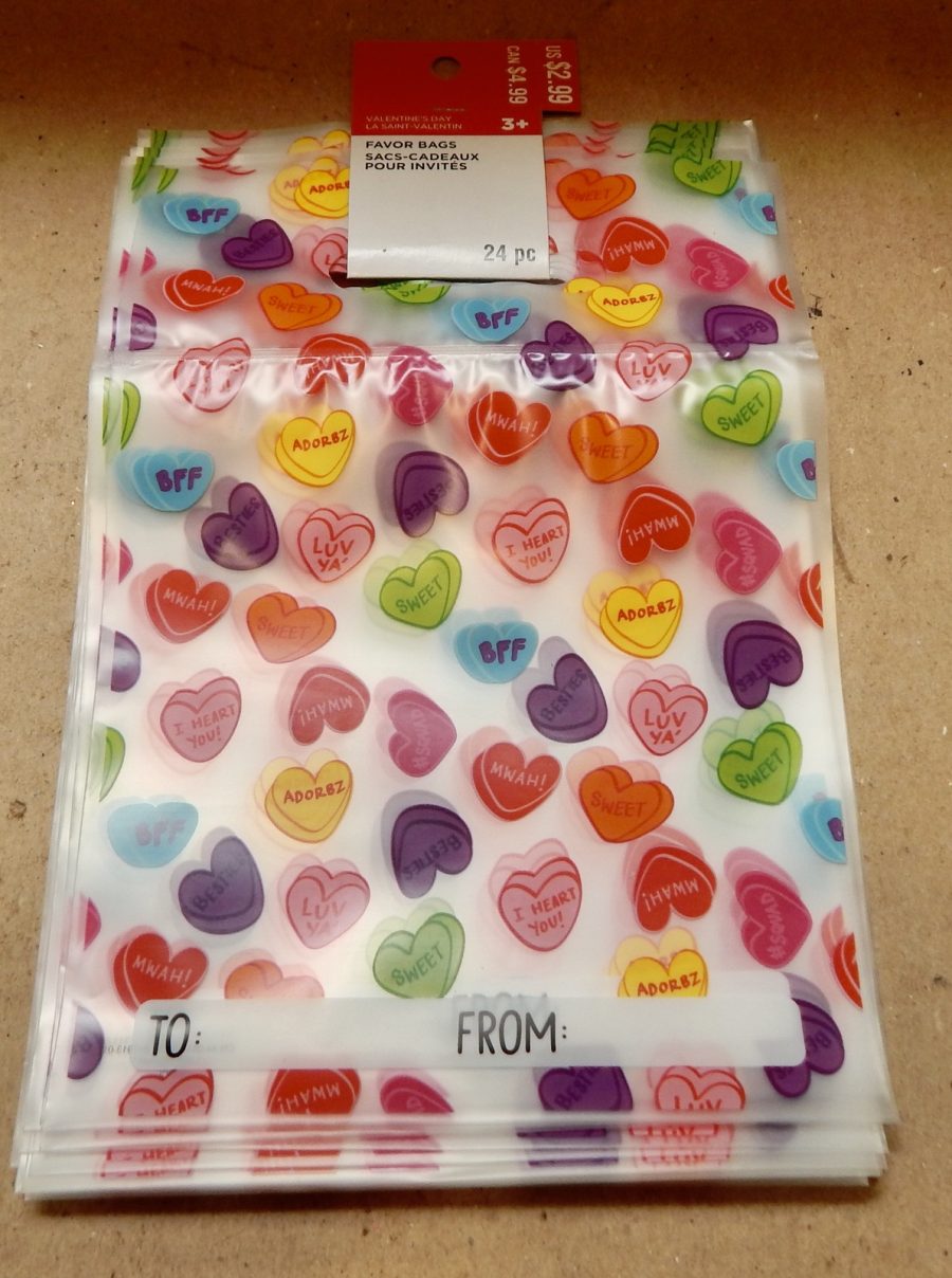 Valentine's Day Favor Bags 24pc 9" x 6 1/2" Plastic Zip Top You Choose Type 193D