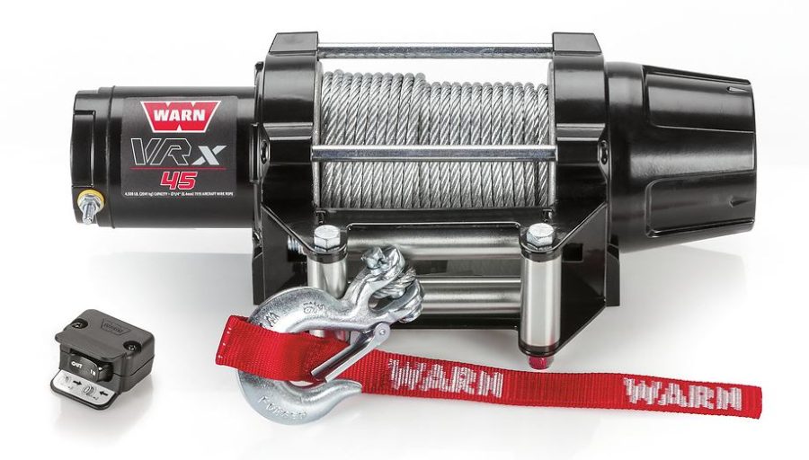 WARN 101045 VRX 45 Powersports Winch with Dash Mounted Switch and Steel Cable Wire Rope: 1/4 INCH Diameter x 50FT Length, 2.25 Ton (4,500 lb) Capacity