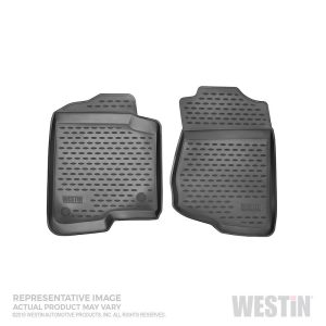 WESTIN 74-21-11015 Floor Liner; Profile; Molded Fit; Raised Edges/ Textured Raised Ovals; Black; Rubberized Polymer; 2 Piece