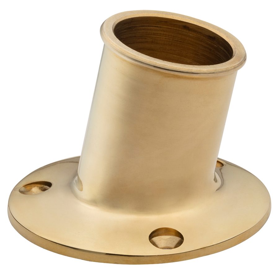 WHITECAP S-5003B TOP MOUNTED FLAG POLE SOCKET POLISHED BRASS 1 1/4 ID