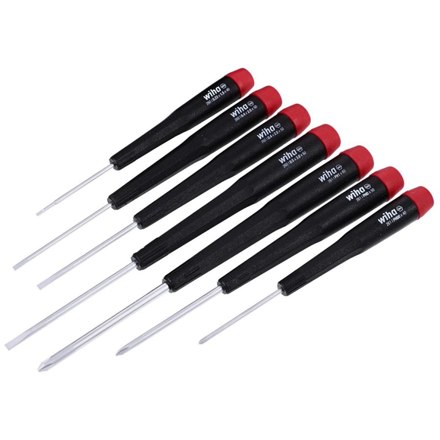 WIHA 26197 Precision Slotted and Phillips Screwdriver Set (7 Piece Set)