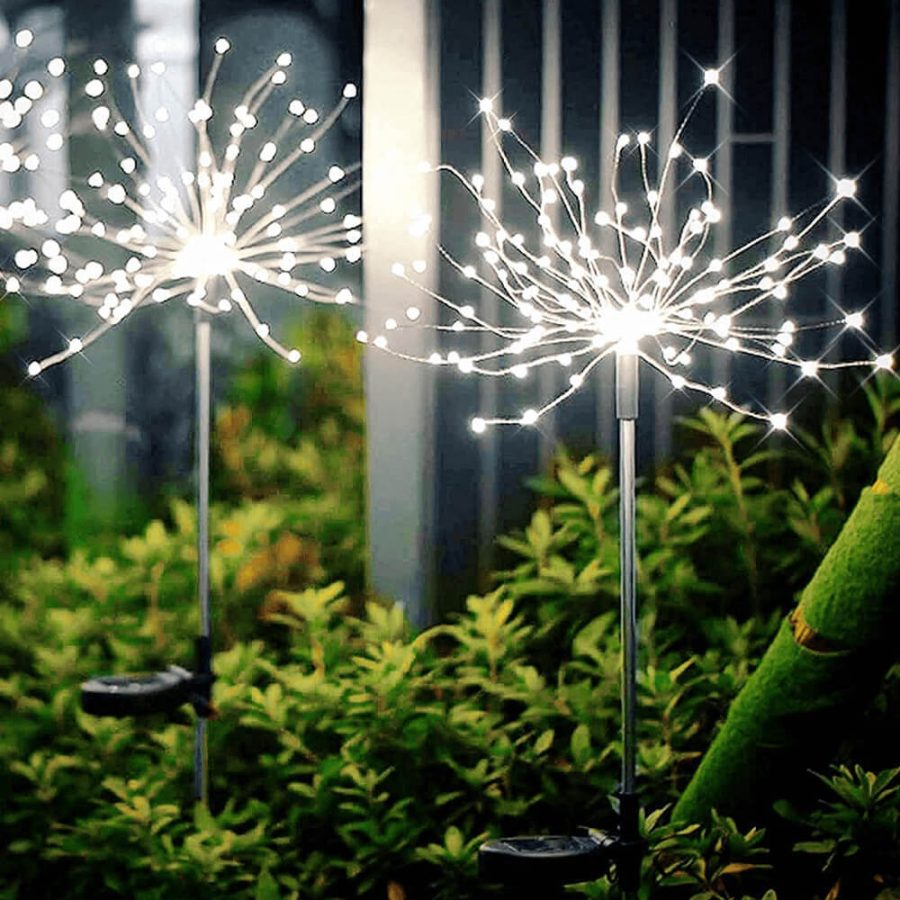 Waterproof Solar Garden Fireworks Lamp, 90 LED, 2pcs