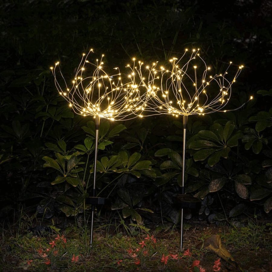 Waterproof Solar Garden Fireworks Lamp, 90 LED, 2pcs