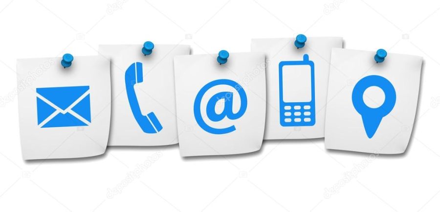 Website Contact Us Icons On Post It