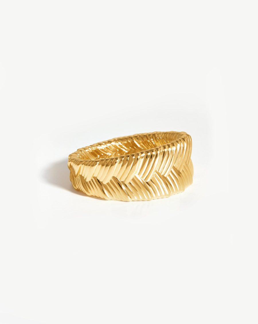 Wide Braid Ring | 18k Gold Plated