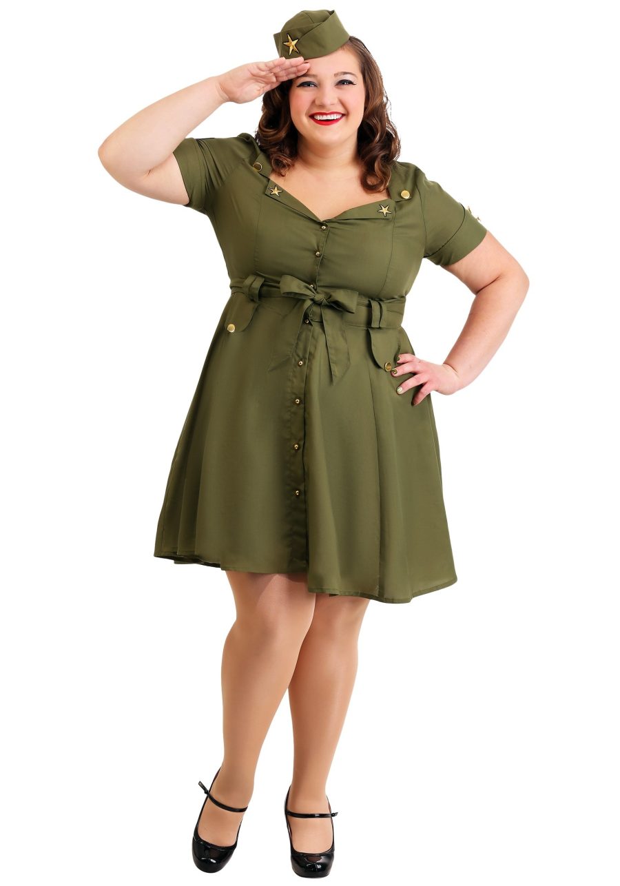 Women's Plus Size Vintage Combat Cutie Costume