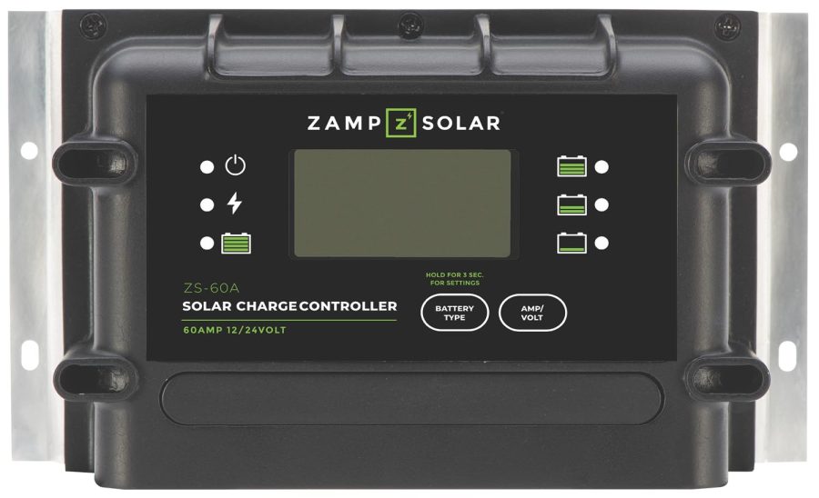 ZAMP SOLAR ZS-60A Battery Charger Controller; Use With Lithium/ Gel-Cell/ AGM/ Conventional Lead Acid WET And Calcium Batteries; 1020 Watts; 60 Ampere; With Remote Display