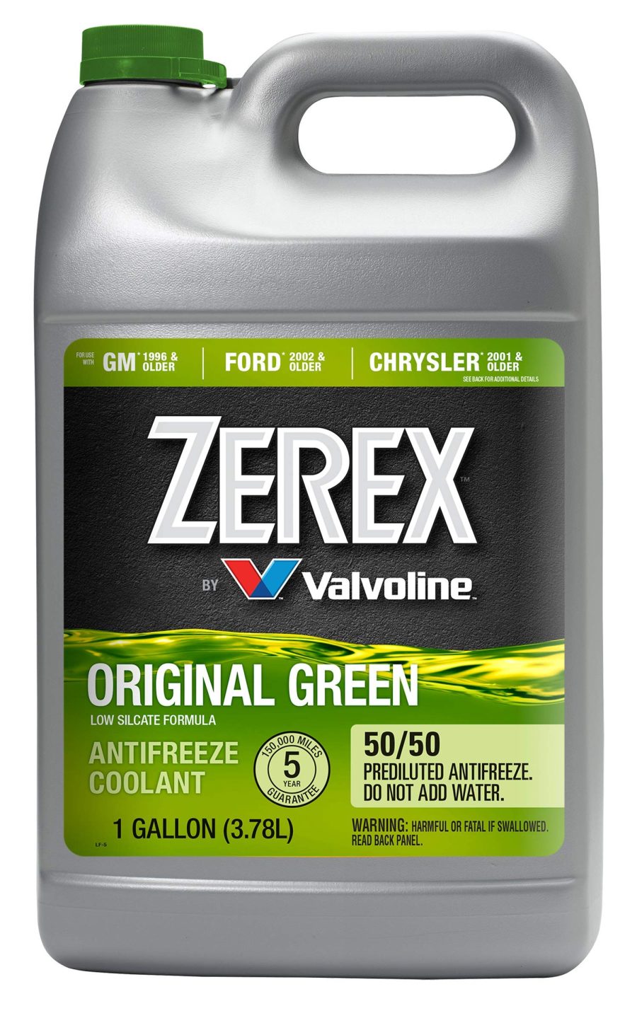 ZEREX ZXRU1 Original Green Low Silicate 50/50 Prediluted Ready-to-Use Antifreeze/Coolant 1 GA (Case of 6)