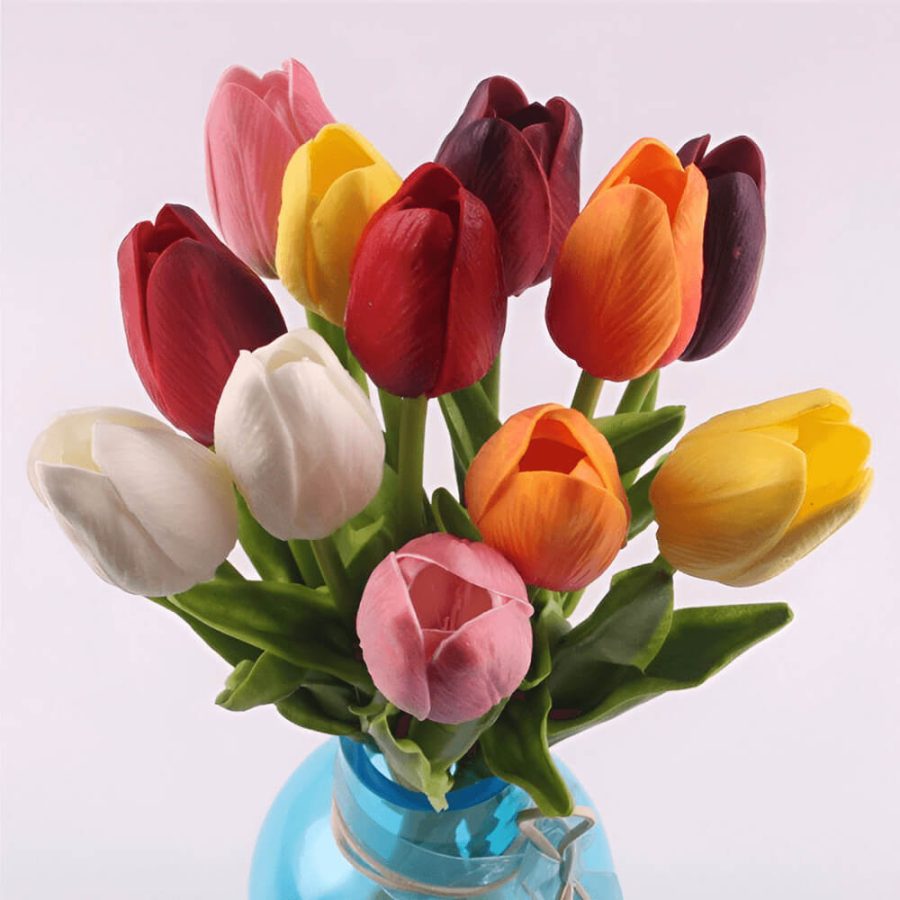 12 Pack Artificial Tulips - 13.8 inches 35 cm Each