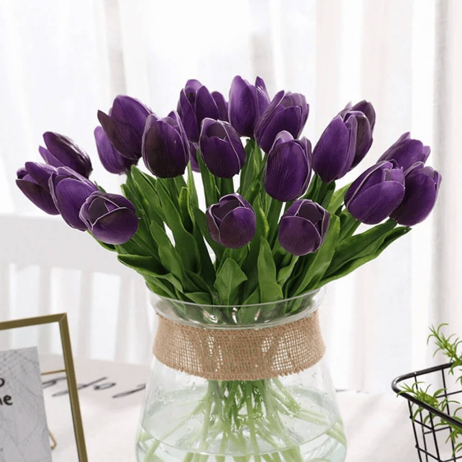 12 Pack Artificial Tulips - 13.8 inches 35 cm Each