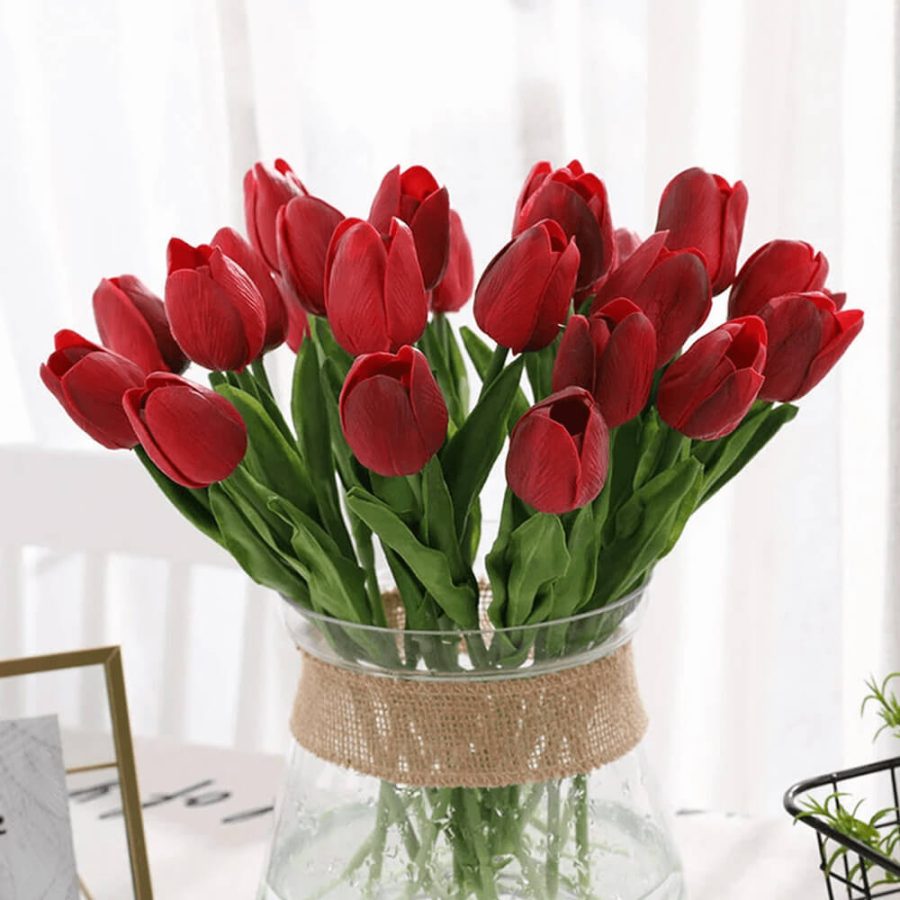 12 Pack Artificial Tulips - 13.8 inches 35 cm Each