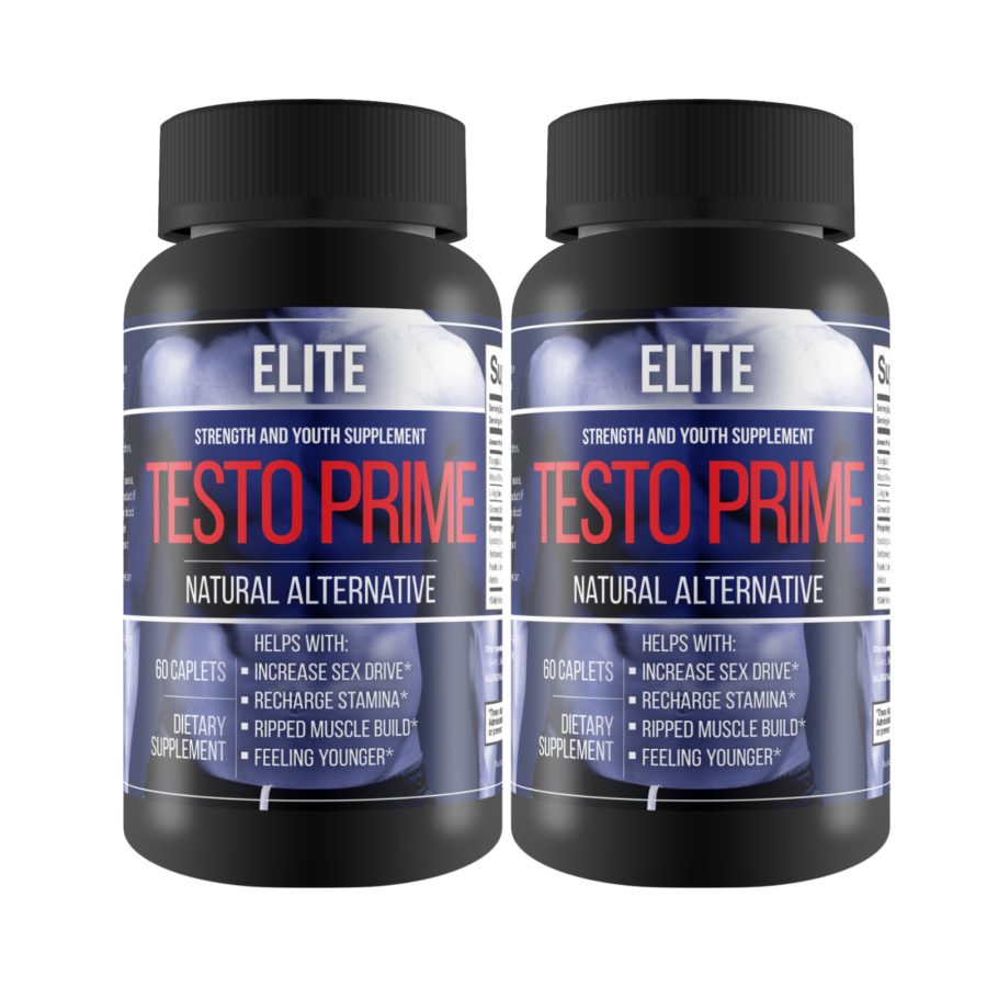 2 Pack Elite Testo Prime Capsules, All Natural Male Supplement - 120 Capsules