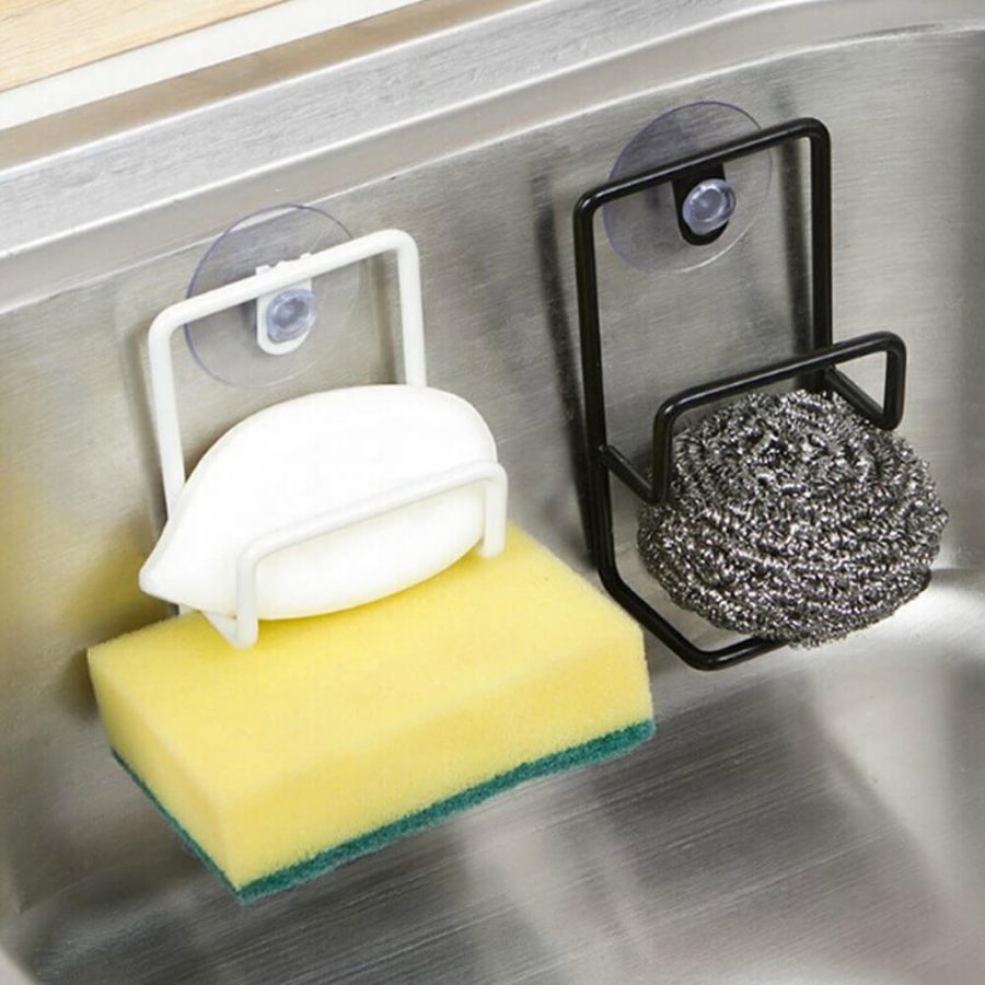 2-Tier Metal Sponge Holder For Sink & Walls