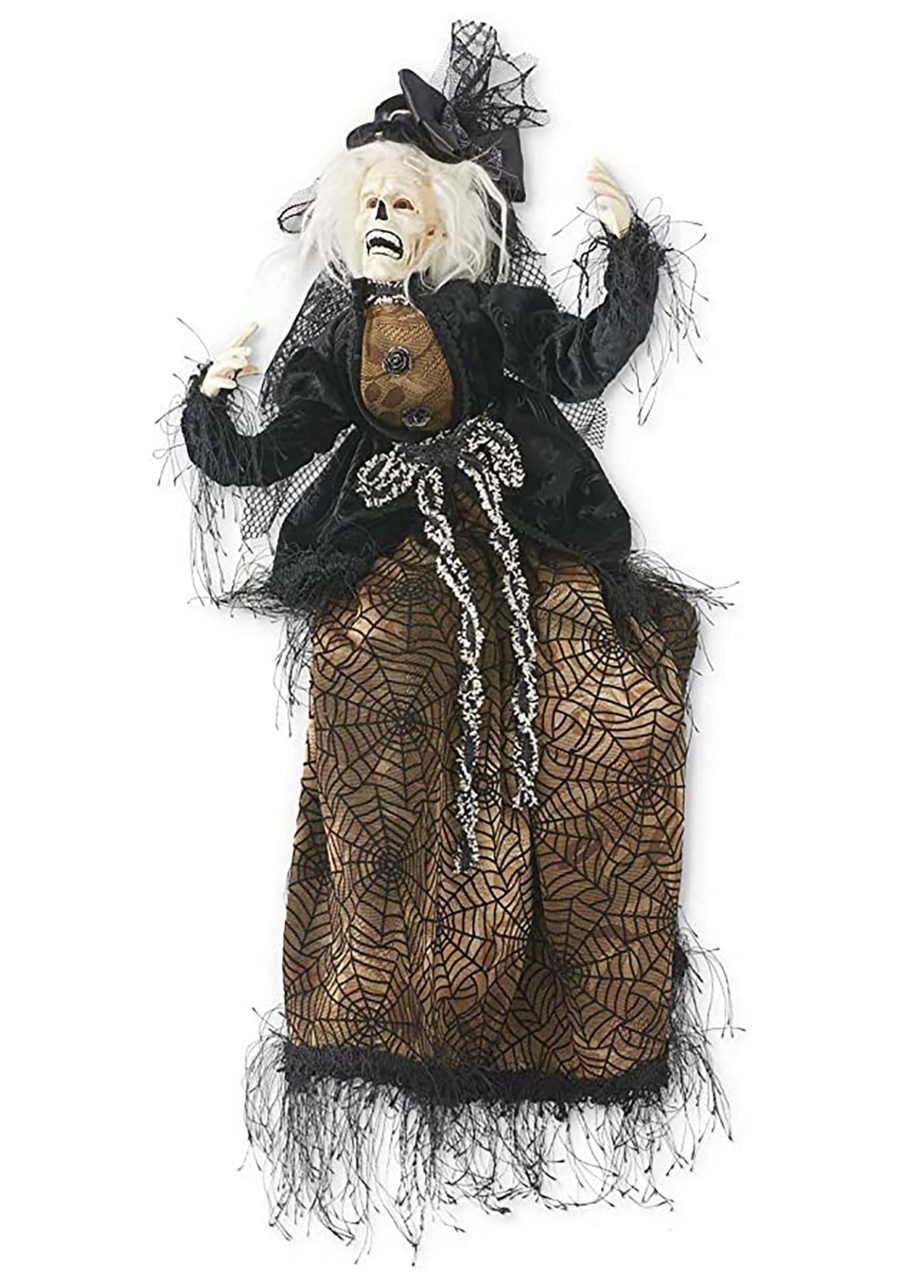 25 Posable Sitting Halloween Zombie Lady Decoration