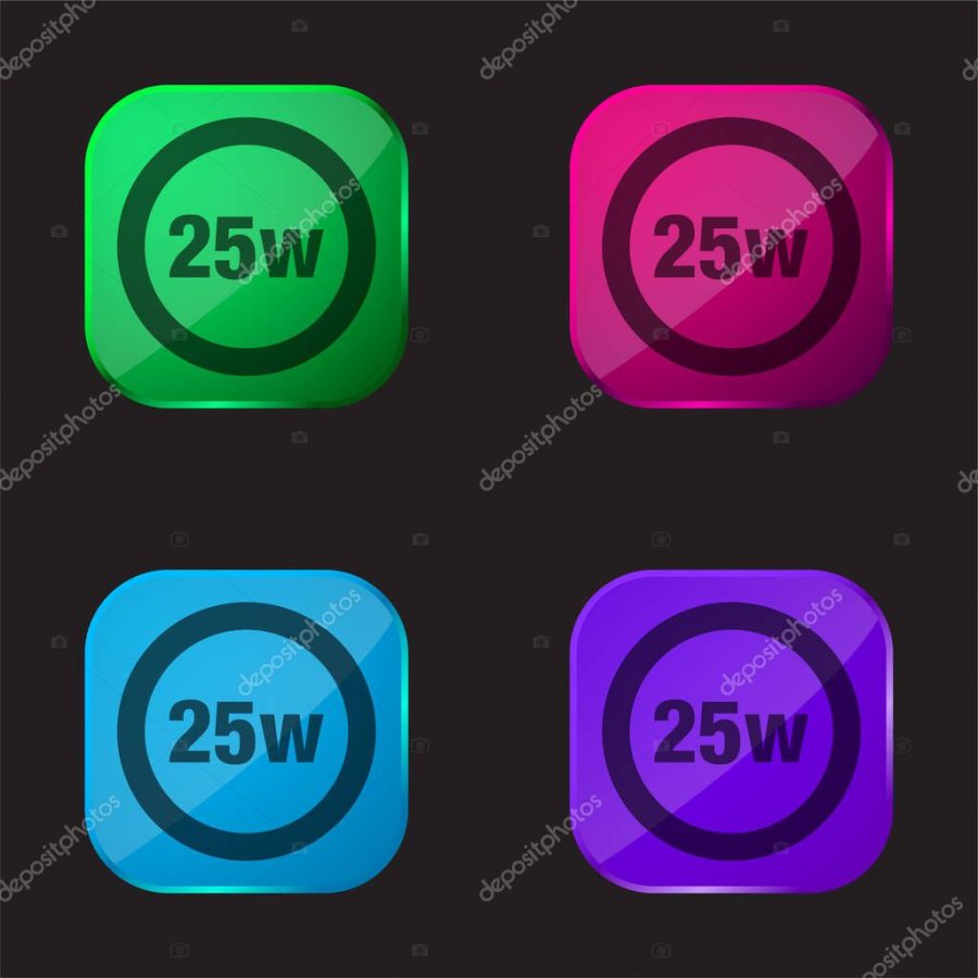 25 Watts Lamp Indicator four color glass button icon