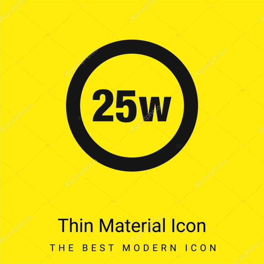 25 Watts Lamp Indicator minimal bright yellow material icon