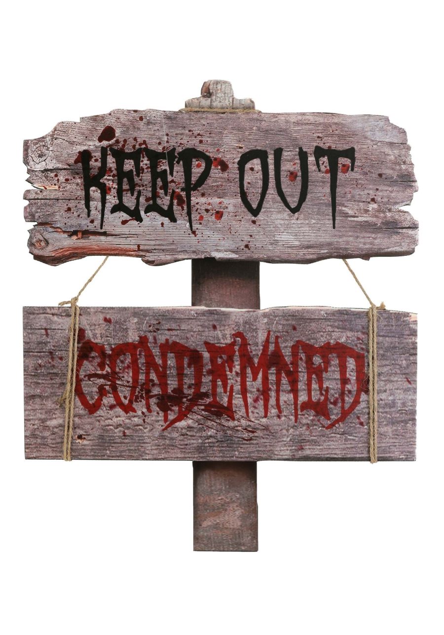 28-Inch Condemned Sign Decoration