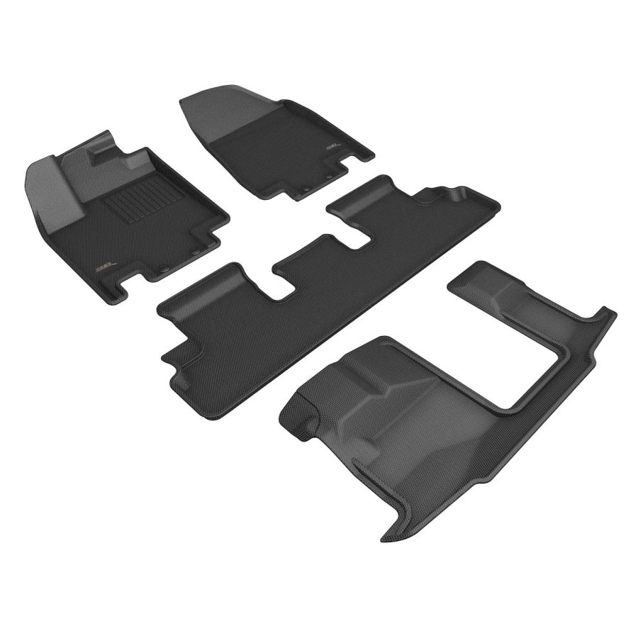 3D MATS L1IN03201509 Custom Fit Floor Liners Compatible for INFINITI QX60 7 SEAT 2022-2023 KAGU BLACK R1 R2 R3