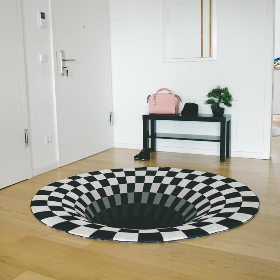 3D Optical Illusion Rug (Black & White)