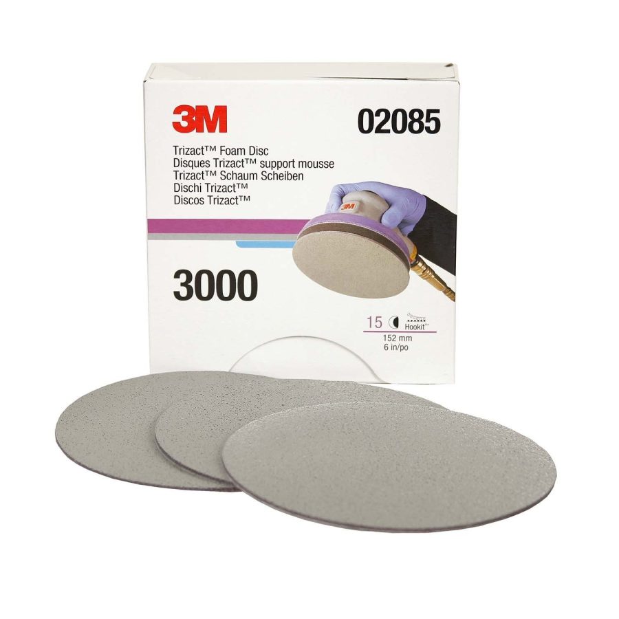 3M 02085 Trizact Foam Disc, 6 in, P3000, 15 discs per carton,Blue751