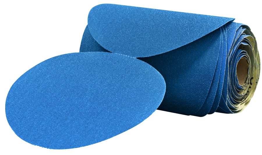 3M 36200 Blue Abrasive Disc Roll, 6 in, 40 grade, 25 discs per roll