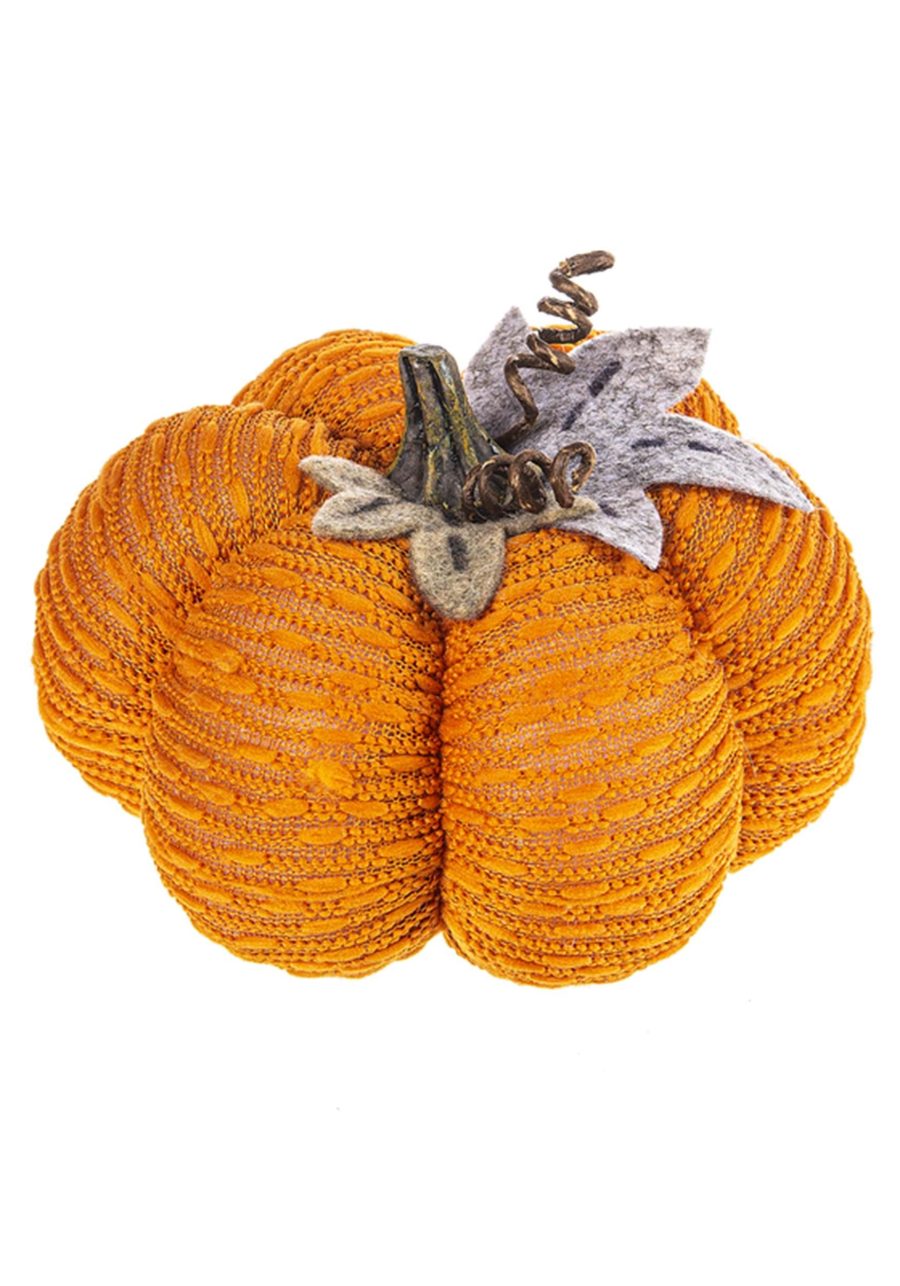 4.5 Stuffed Orange Pumpkin Decoration