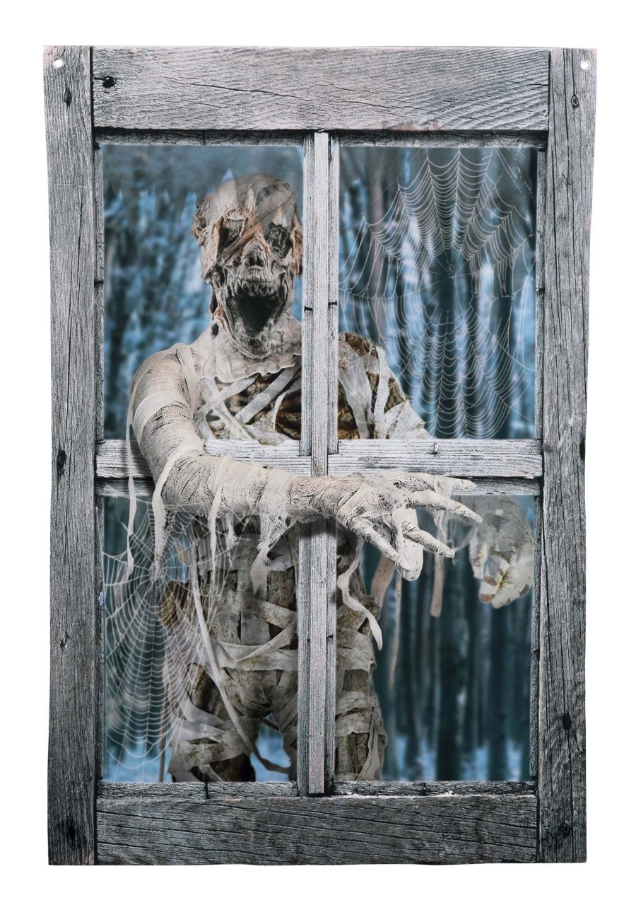 47-Inch Mummy Crashing the Window Printed Curtain Decoration