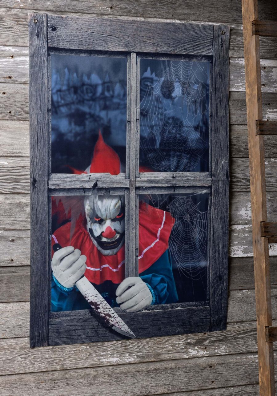 47-Inch Printing Curtain Clown Outside the Window Decoration