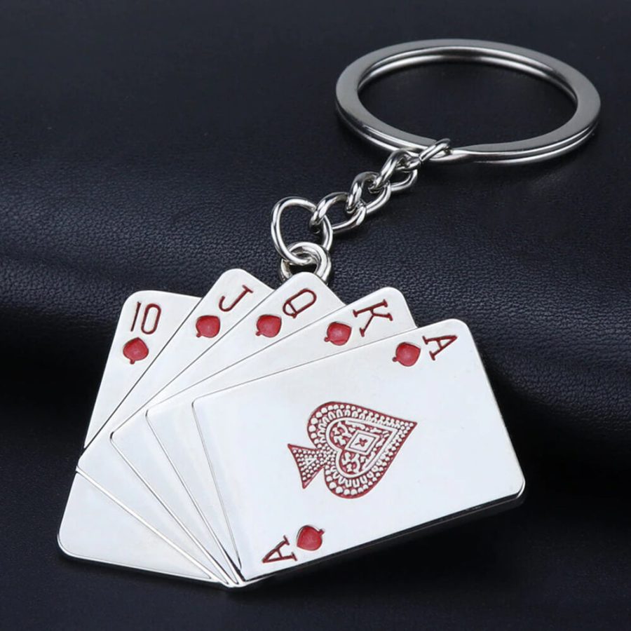 5 Playing Card Keychain For Car Guys