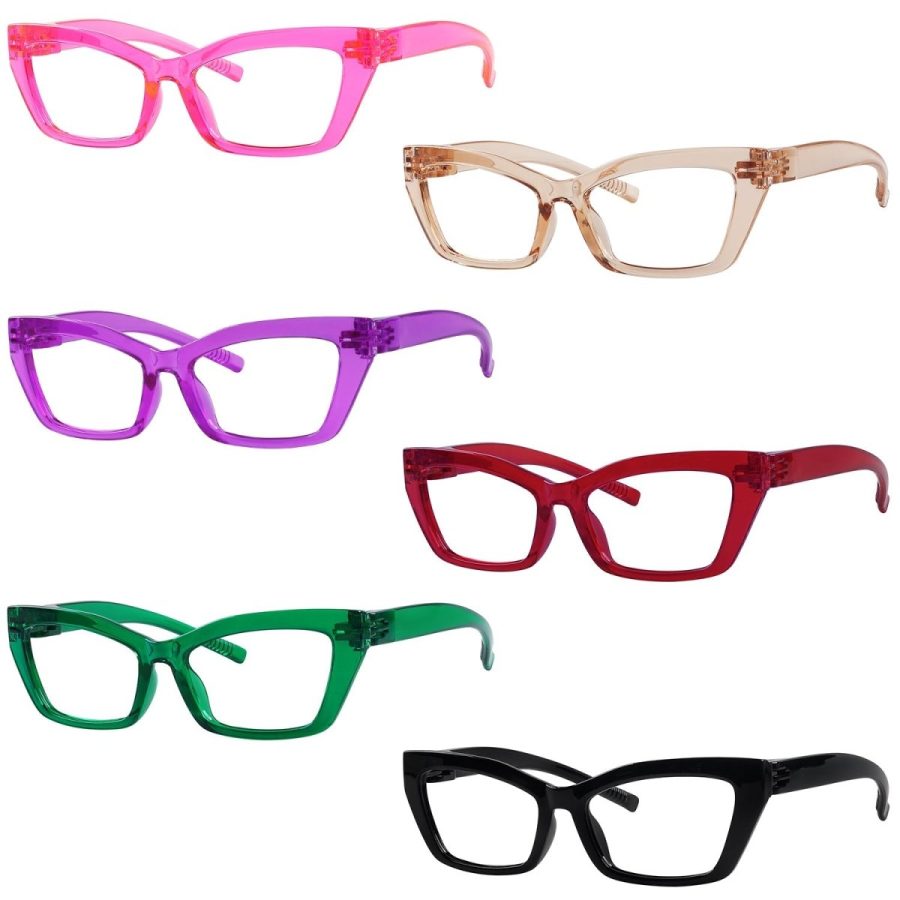 6 Pack Chunky Cat-eye Metalless Screwless Reading Glasses R2516