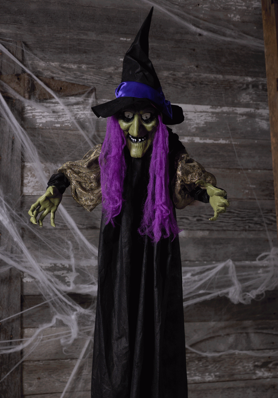 67 Inch Hanging Light Up Witch Prop