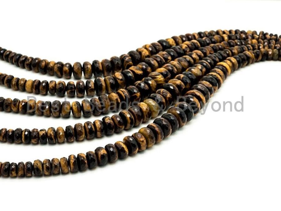 8-18mm High Quality Natural Yellow Tiger Eye Graduated,Faceted/Smooth Rondelle G