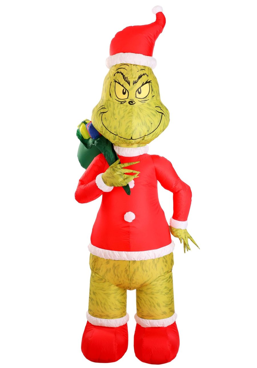 8 Foot Inflatable Grinch Santa Decoration