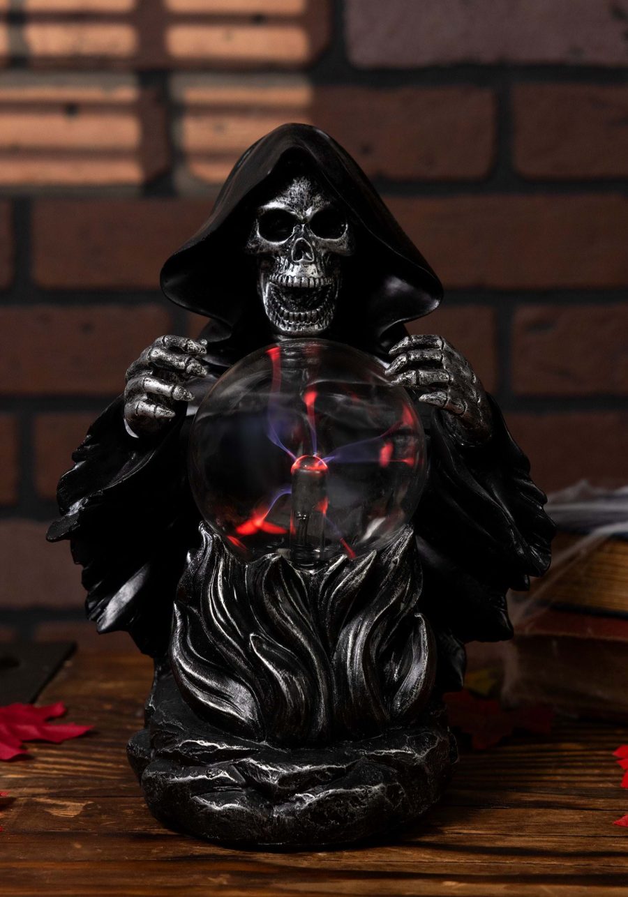 9 Grim Reaper with Static Lighted Magic Ball Decoration