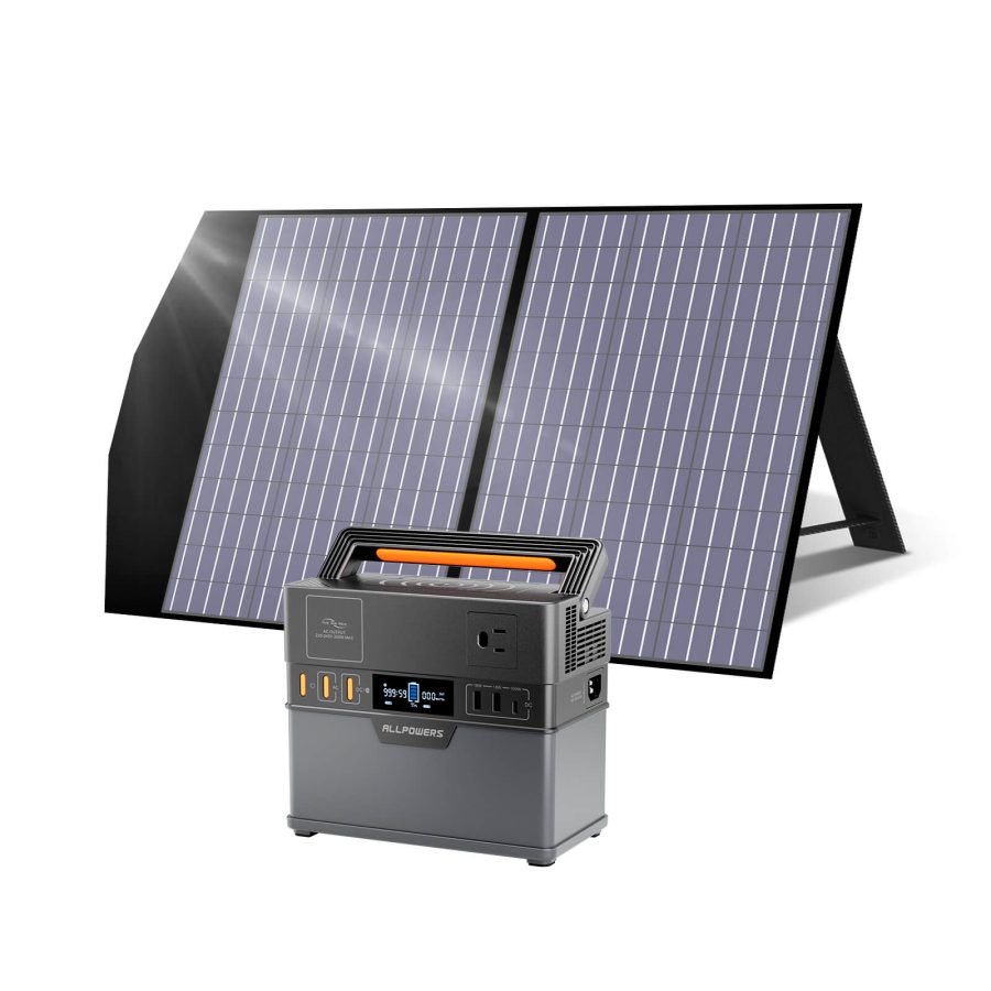 ALLPOWERS Solar Generator Kit 300W Power Station 100W Solar Panel