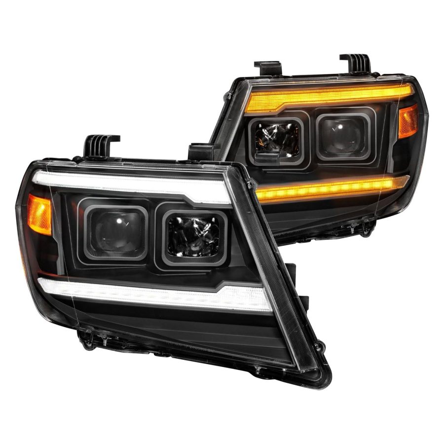 ANZO 111597 Black Projector Headlights With Sequential LED DRL