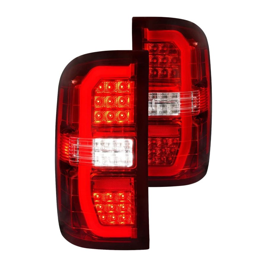 ANZO 311466 Chrome/Red Sequential Fiber Optic LED Tail Lights