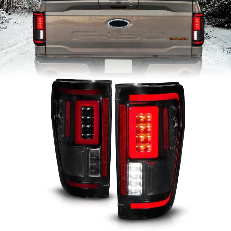 ANZO 311474 Black/Smoke Sequential Fiber Optic LED Tail Lights