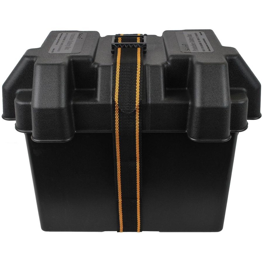 ATTWOOD 90691 9069-1 Standard Acid-Resistant Series 24 Non-Vented Marine Boat Battery Box, Black