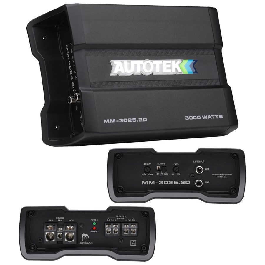 AUTOTEK MM30252D Mean Machine Compact D Class Amplifier 3000 Watts 2 Channel