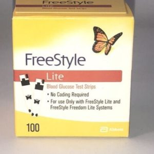 Abbott FreeStyle Lite Blood Glucose Diabetic Test Strips 100 CT. Expires 07/2025