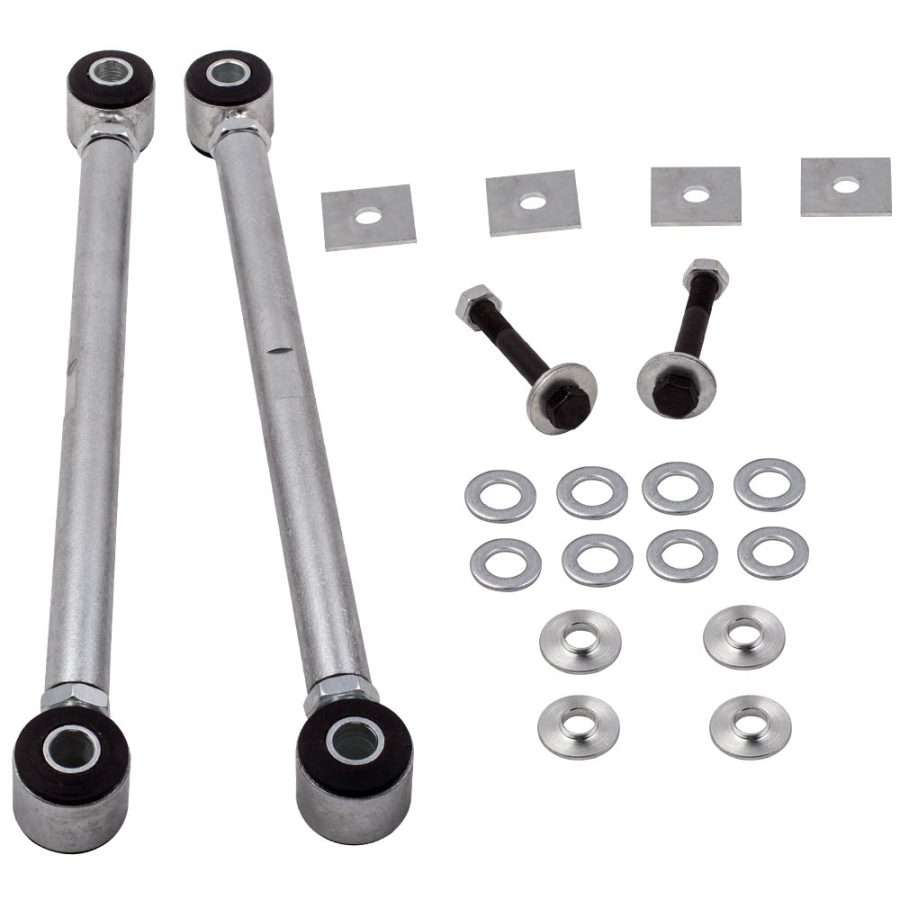 Adjustable Pair Rear Strut Rods Kit with Rubber Bushings compatible for Corvette 1963-1979