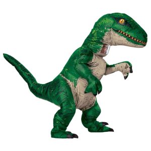 Adult Inflatable Green Velociraptor Costume