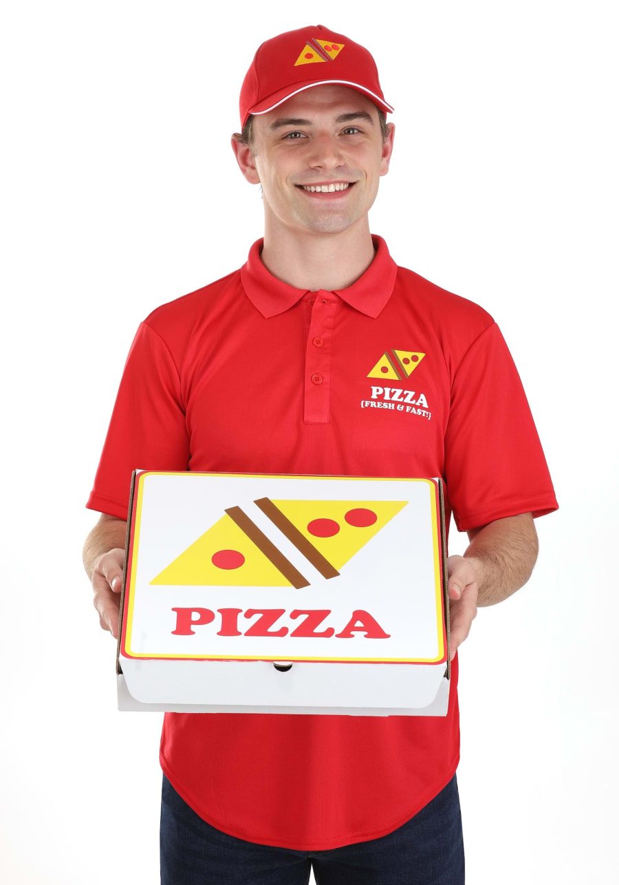 Adult Pizza Delivery Guy Costume with Box