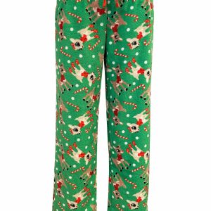 Adult Rudolph & Clarice Cane Toss Plush Pajama Pants