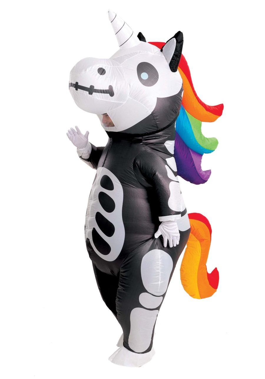 Adult Skeleton Unicorn Inflatable Costume