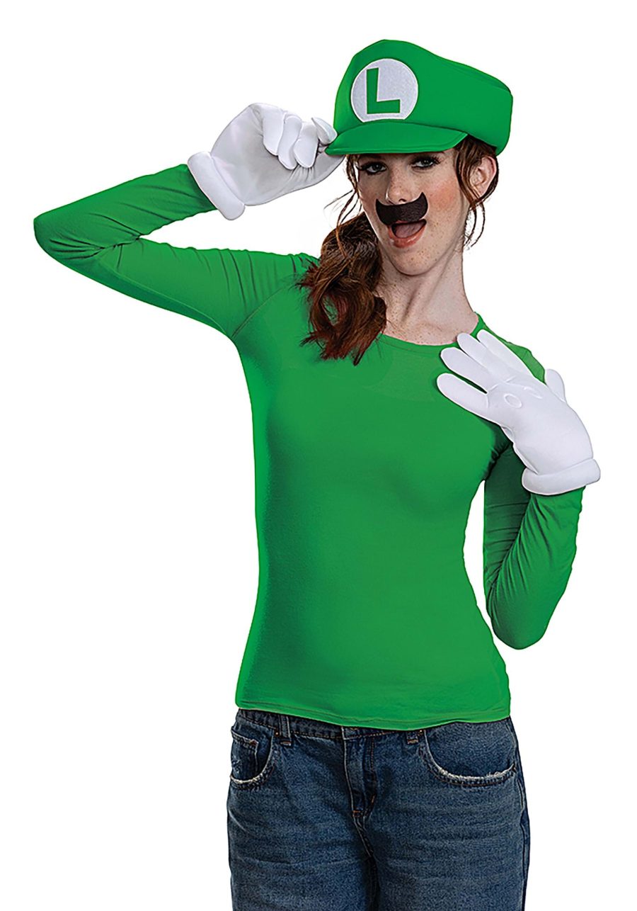 Adult Super Mario Elevated Classic Luigi Costume Kit